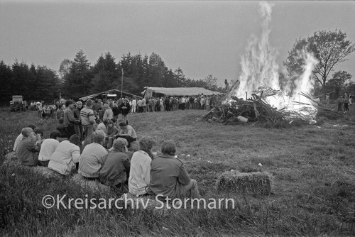 Maifeuer in Schüttenkaten der Landjugendgruppe Feldhorst, 1984