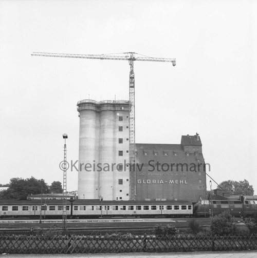 Bau eines neuen Silos am Bahnhof Bad Oldesloe, 1972