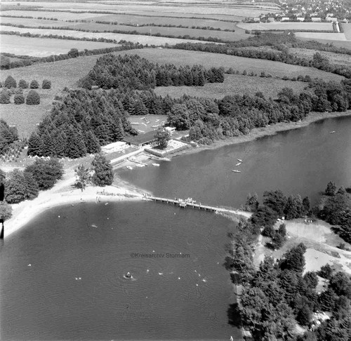 Luftbild der Badestelle, ca. 1960