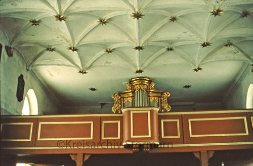Deckengewölbe und Orgelempore, 1956